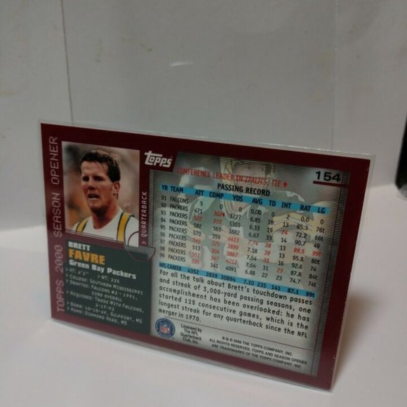 2000 Topps Season Opener Brett Favre card #154 Green Bay Packers GQ. - Picture 4 of 7
